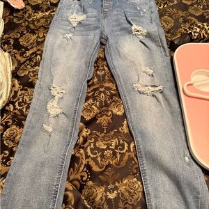 Women's Distressed Blue Jeans